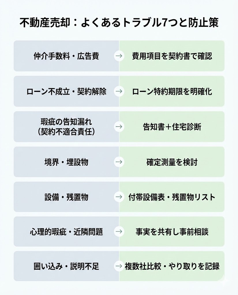 不動産売却：よくあるトラブル7つと防止策