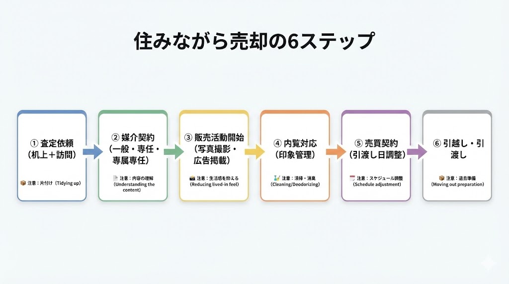 住みながら売却の6ステップ