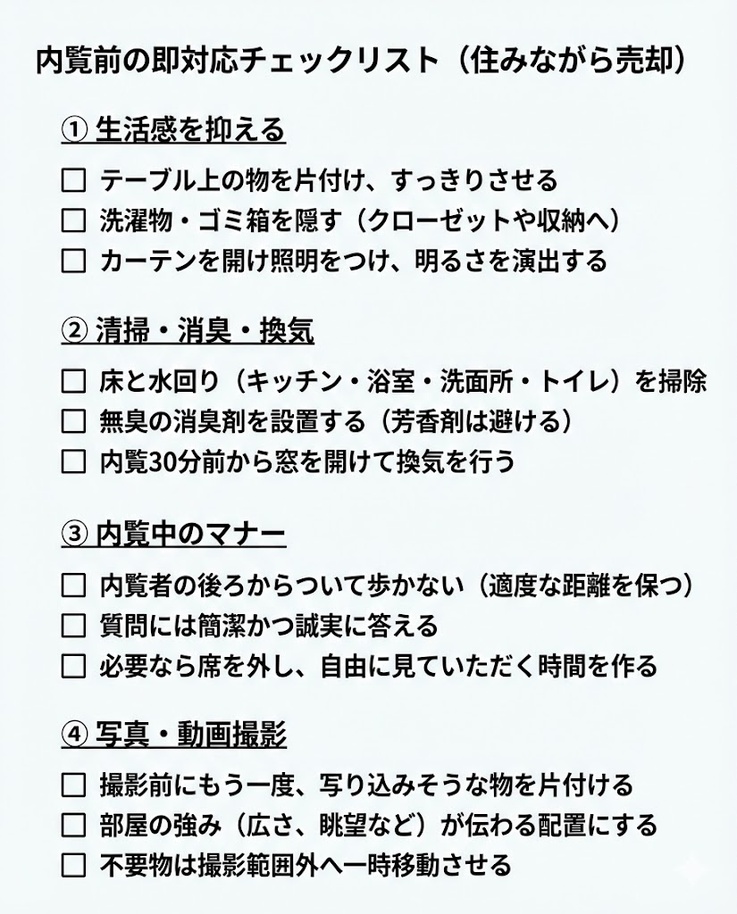 住みながら売却する際の注意点|内覧対応と印象アップのコツ