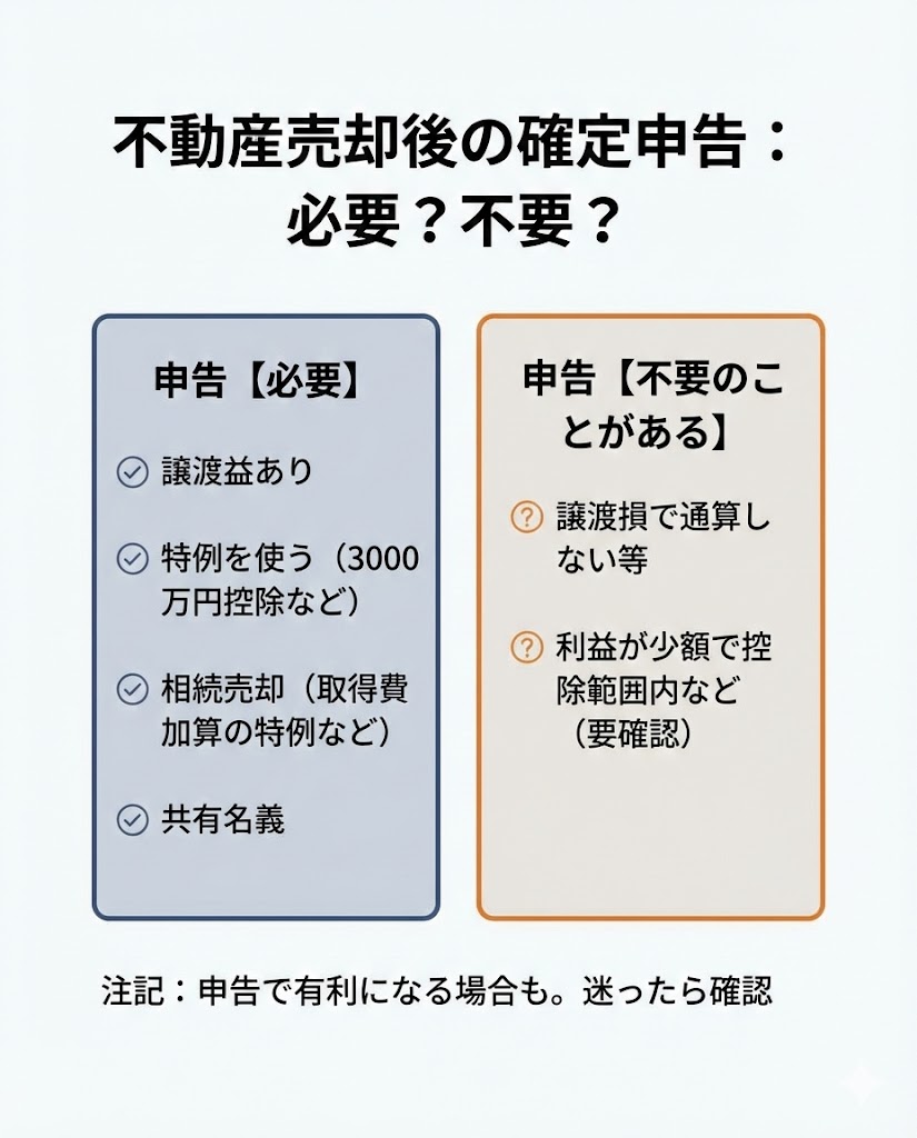 不動産売却後の確定申告：必要？不要？