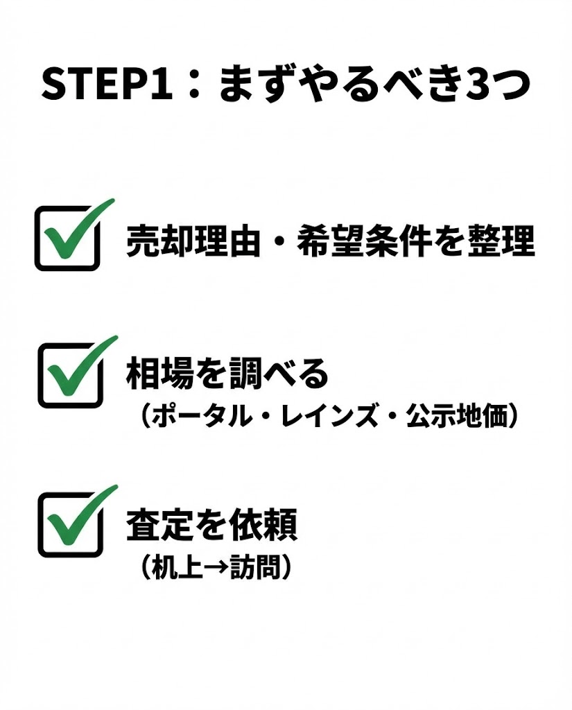 【STEP1】売却の準備｜まずやるべき3つのこと
