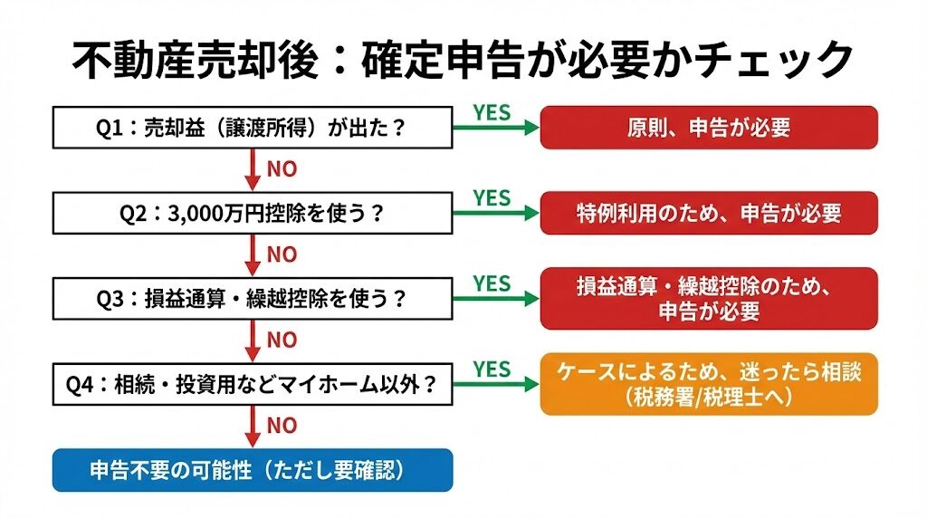 不動産売却後確定申告が必要かチェック