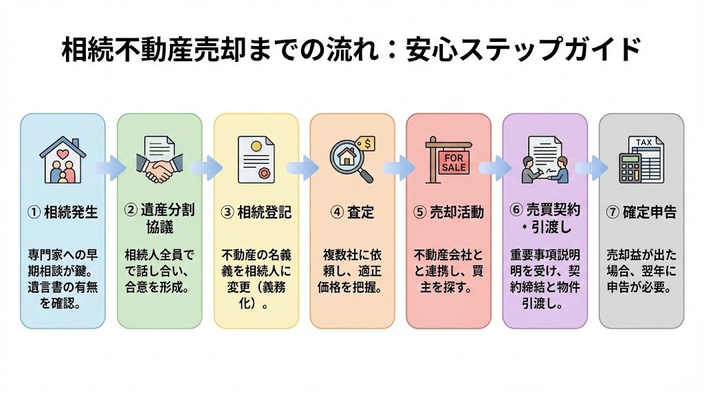 相続不動産売却の全体フロー図