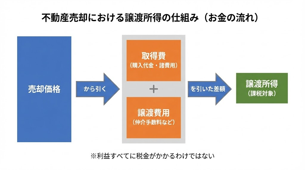 譲渡所得とは何か？お金の流れ図