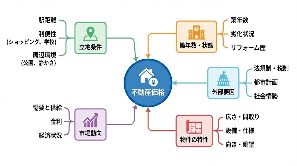 不動産価格に影響する主な要因