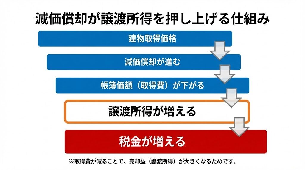 減価償却累計額が譲渡所得を押し上げる仕組み