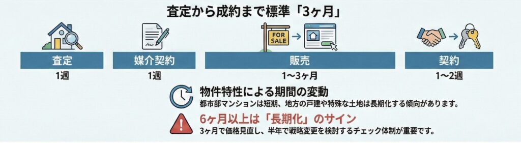 不動産売却にかかる全体スケジュール俯瞰図