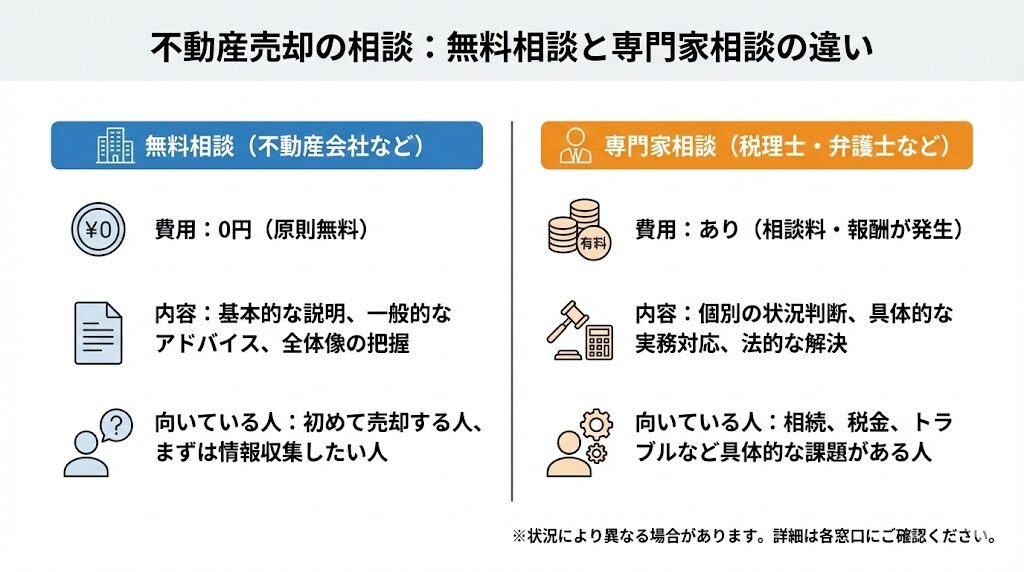 無料相談と専門家相談の違い比較