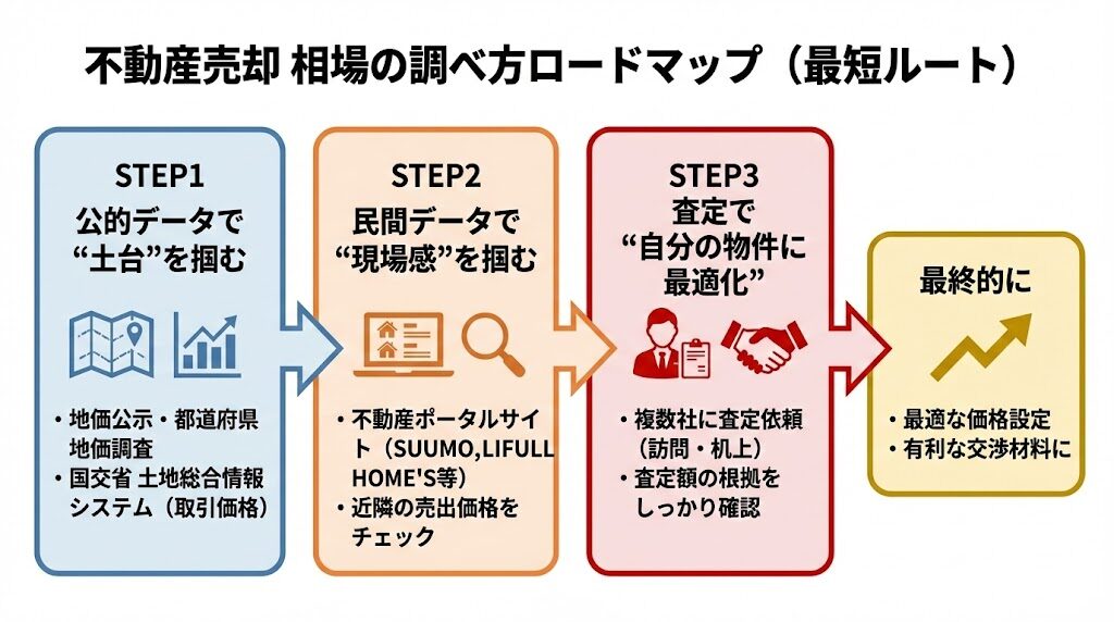相場の調べ方ロードマップ（最短ルート）