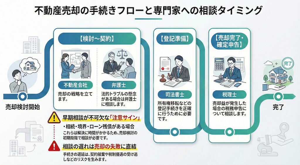 不動産売却の手続きフローと相談タイミング