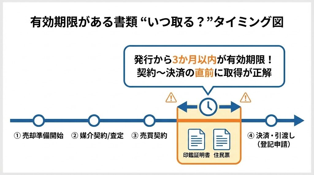 有効期限がある書類 “いつ取る？”タイミング図