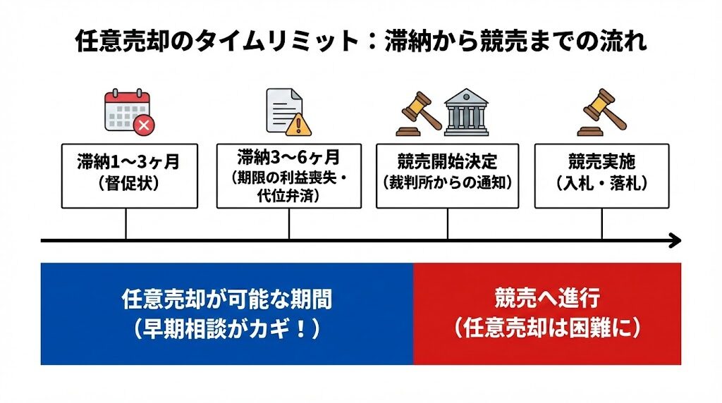 住宅ローン滞納から競売までのタイムライン図解